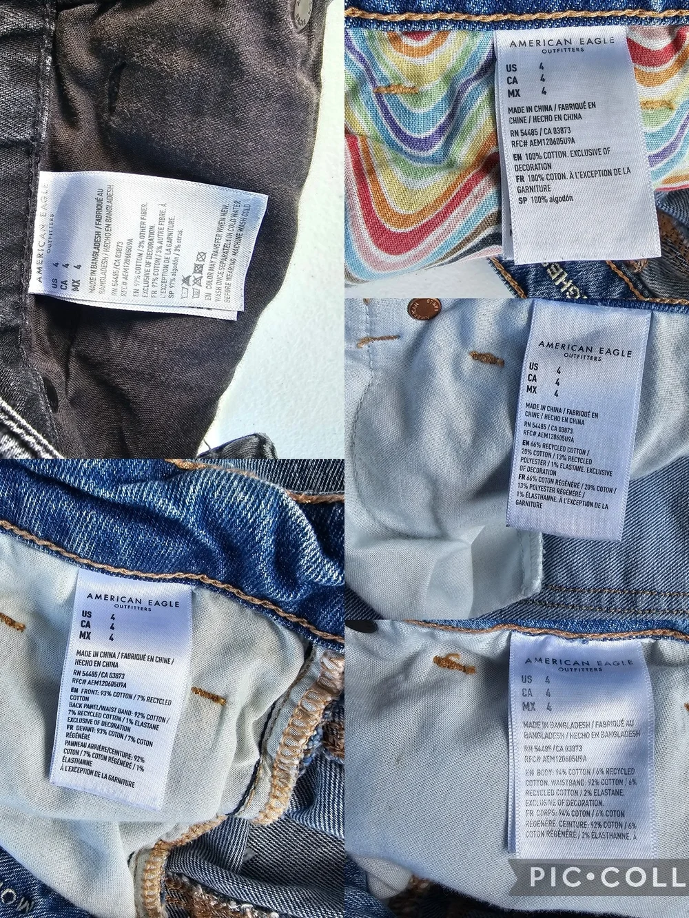 American Eagle Denim Shorts Lot Size 4 Distressed Mom Baggy